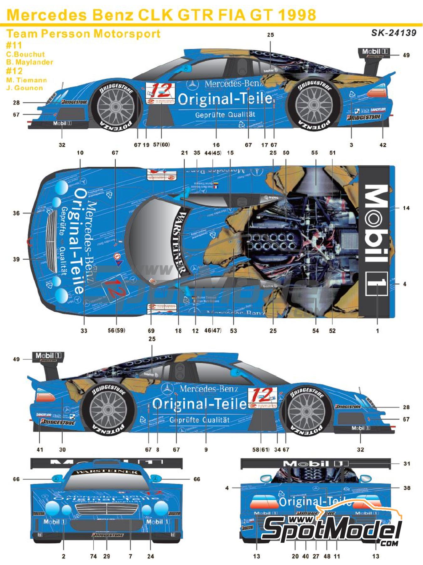 SK Decals SK24139: Marking / livery 1/24 scale - Mercedes Benz CLK